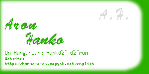 aron hanko business card